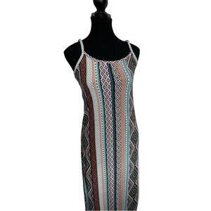 Magazine Multicolor Geometric Pattern Women Maxi Dress size medium